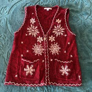 Mercer Street Studio Red Snowflake Vest